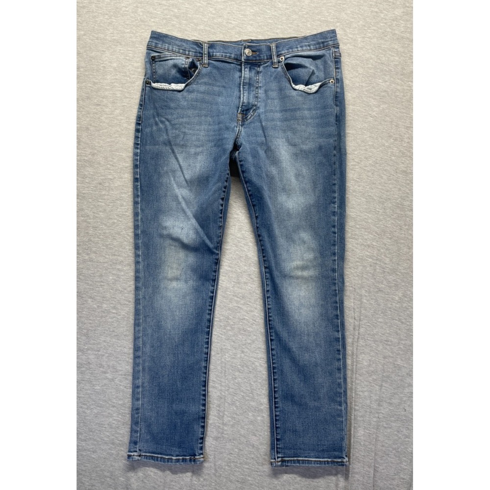 Arizona Jean Mens 34x29 (Fits 33x27) Blue Denim Whiskered Slim Advance Flex 360